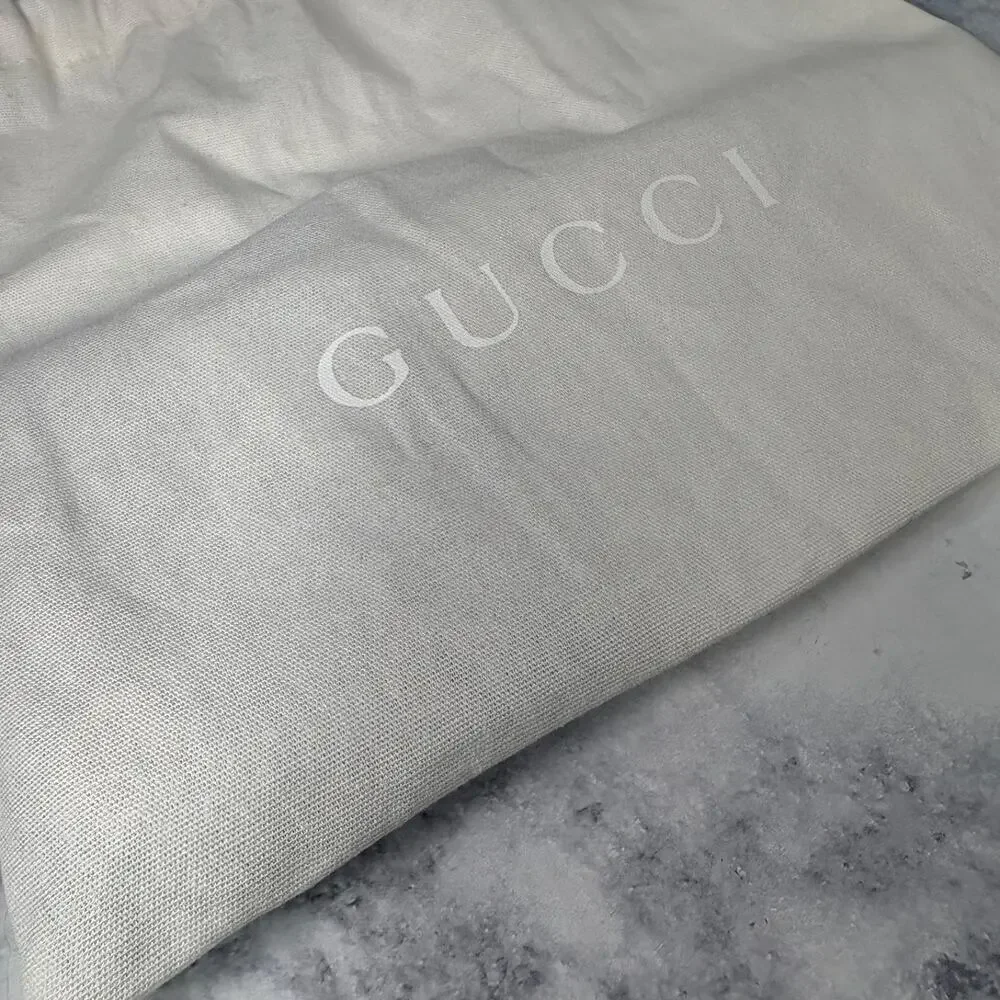 Gucci Men Black Leather Bifold Wallet W/ Gold GG Logo Authentic Unique Pocket